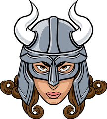 Viking Woman Warrior Mascot