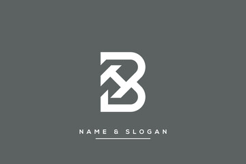 Alphabet letters BH, HB logo vector icon