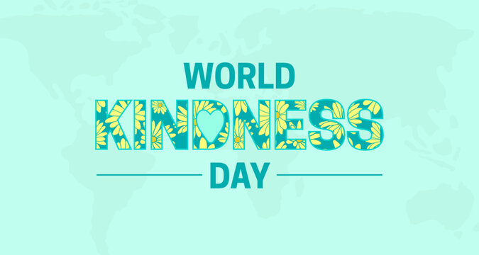 World Kindness Day Text Illustration Background with Flowers