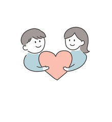 幸せそうなカップルのイラスト