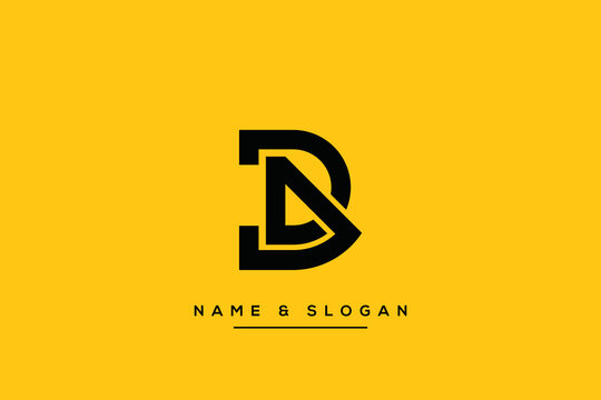 Alphabet letters DA, AD logo vector icon.