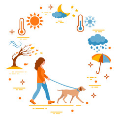 Dog Walking Weather Pet Service Walker Training