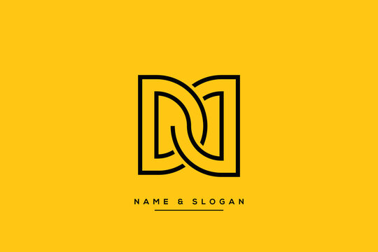Minimal creative unique style letter D, DD logo, monogram line art design template.