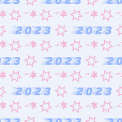 Pattern New Year 2023 Merry Christmas Holiday Star