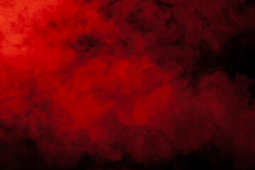 Red smoke fog on black background for advertising and wallpaper