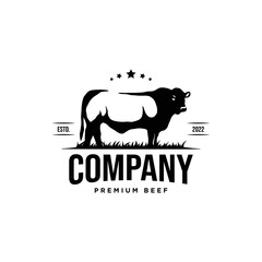 Cow logo vector. Butchery logo.