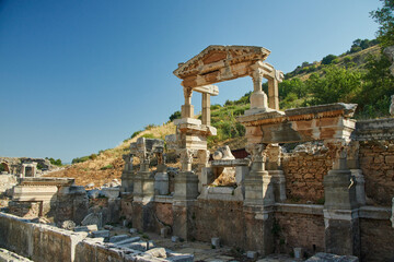 Ancient city of Ephesus or Efes in Turkey. Antique ruins of roman city