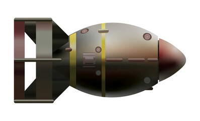 atomic bomb side view, illustration