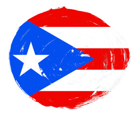 Puerto rico flag painted on a distressed white stroke brush background
