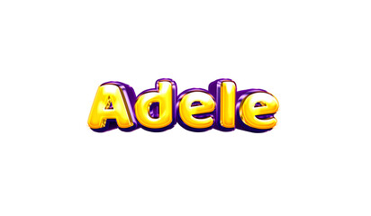 Adele girls name sticker colorful party balloon birthday helium air shiny yellow purple cutout