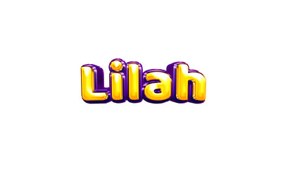 lilah girls name sticker colorful party balloon birthday helium air shiny yellow purple cutout