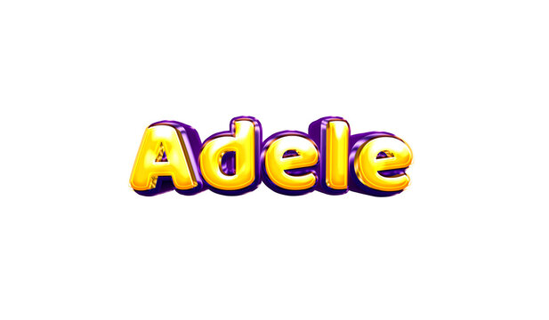 Adele girls name sticker colorful party balloon birthday helium air shiny yellow purple cutout