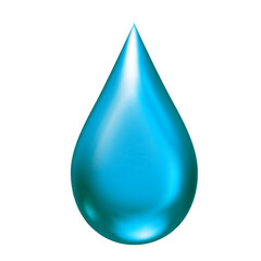 liquid water drop on transparent background, 