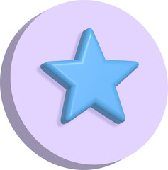 Fototapeta premium Star 3D icon, social media decoration and element
