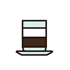 Cafe with milk color line icon. Isolated vector element.