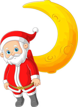 The Santa claus is stuck at moon while delivering gifts to children