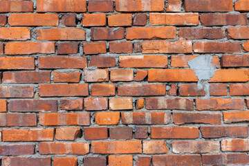 Red brick wall outside the building