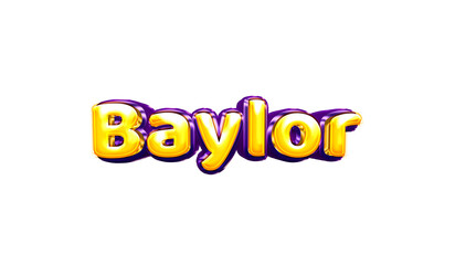 Baylor girls name sticker colorful party balloon birthday helium air shiny yellow purple cutout