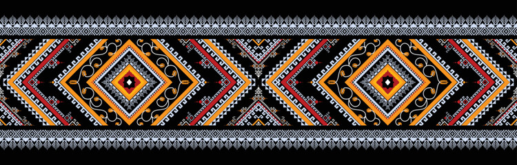 Ethnic geometric abstract seamless pattern vector. Native African American Navajo Aztec motif pattern vector elements designed for background, wallpaper, print, wrapping,tile. vector Aztec motif style