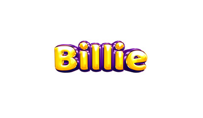 Billie girls name sticker colorful party balloon birthday helium air shiny yellow purple cutout