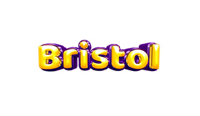 Bristol girls name sticker colorful party balloon birthday helium air shiny yellow purple cutout