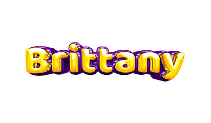 Brittany girls name sticker colorful party balloon birthday helium air shiny yellow purple cutout