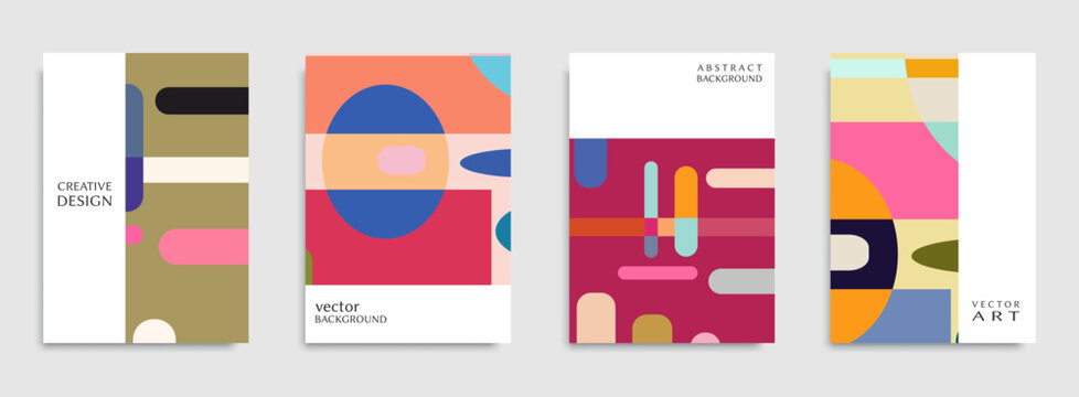 Modern geometrical abstract backgrounds set. Business or technology presentation design template.Creative geometric design for web banner, brochure or flyer pattern. Trendy vector abstract background