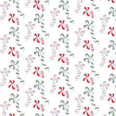 Festive pattern of serpentine in different colors on a white background.3d