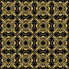 Gold arabic seamless pattern, shimmer gold glitter black decorative background