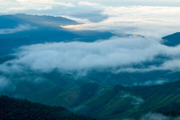 clouds over the mountains