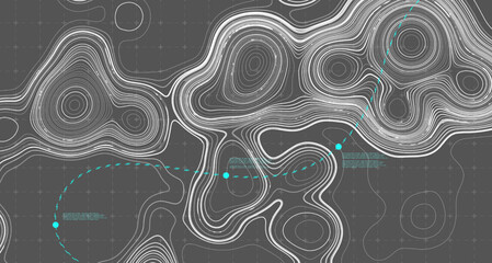Abstract topographic contour in lines and contours