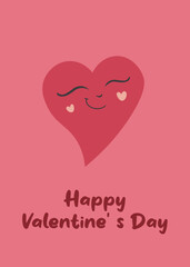 Fototapeta na wymiar Valentine's day Cards in Minimalism. Collection includes trendy greeting cards