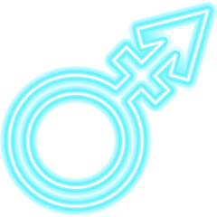 Androgyne Neon Sign. Illustration of Gender Promotion.
