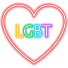 LGBT Heart Neon. Illustration of Love Promotion.