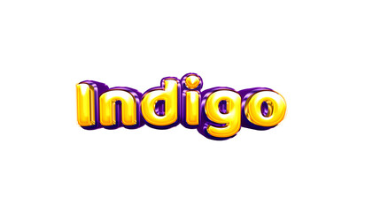 Indigo girls name sticker colorful party balloon birthday helium air shiny yellow purple cutout