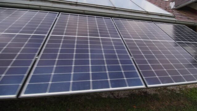 solar thermal and photovoltaic system installed at barn