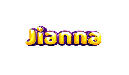 Jianna girls name sticker colorful party balloon birthday helium air shiny yellow purple cutout