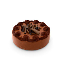 chocolate cake isolated on white background