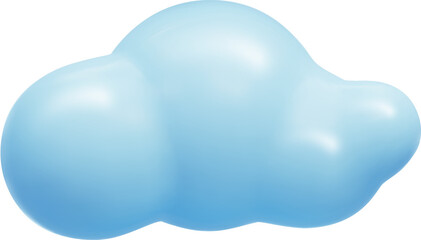 Blue cloud. Realistic render soft round 3d Blue pastel cloud