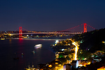 July 15 Martyrs Bridge (Bosphorus Bridge) and Istanbul view