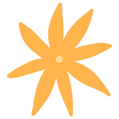 Orange Flower Petal Art Illustration