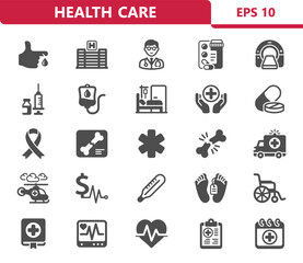 Healthcare Icons. Health care, hospital, medical vector icon set
