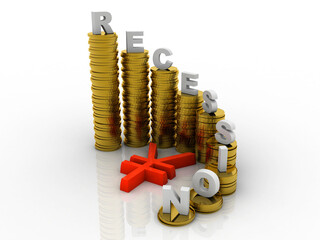 
3d illustration Yen Symbol with gold coin