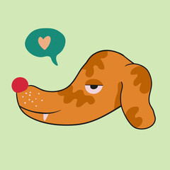 colored cute head vector dog flat style is part of a series