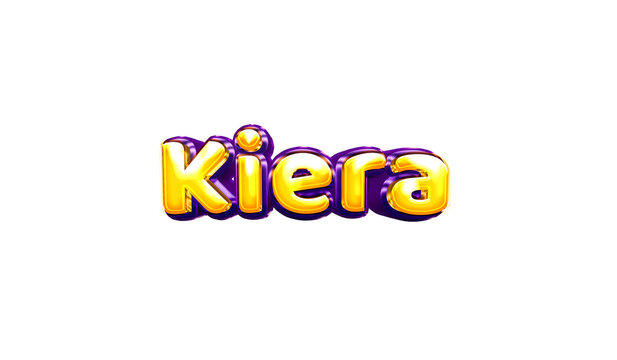 Kiera girls name sticker colorful party balloon birthday helium air shiny yellow purple cutout