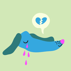 colored cute head vector dog flat style is part of a series