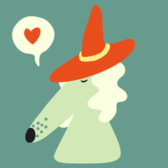colored cute head vector dog flat style is part of a series