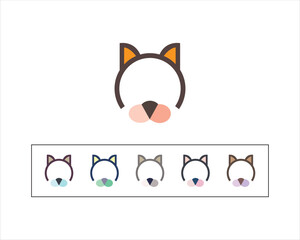 Cat mask premium icon vector, Cat vector face mask covid 19 kitten icon corona virus calico logo pet symbol character cartoon doodle illustration, Cute cat face, Face Mask vector illustration