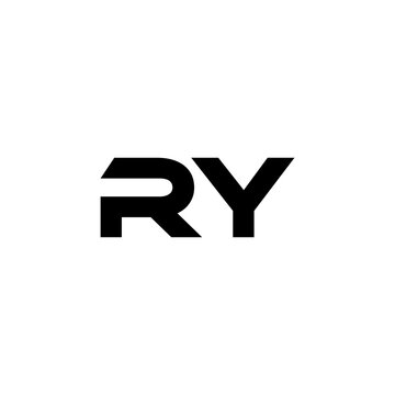 RY letter logo design with white background in illustrator, vector logo modern alphabet font overlap style. calligraphy designs for logo, Poster, Invitation, etc.
