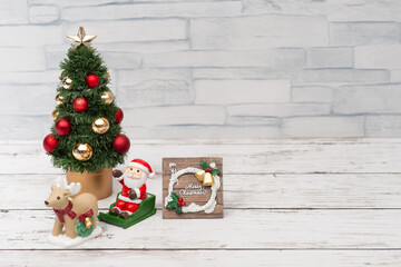 クリスマスの飾りとメッセージプレート